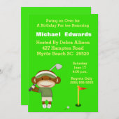 Enfants Golf Invitations d'anniversaire (Devant / Derrière)