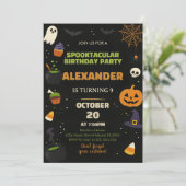Enfants Halloween Anniversaire Invitation (Debout devant)