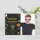 Enfants Halloween Anniversaire Invitation avec pho (Debout devant)