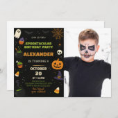 Enfants Halloween Anniversaire Invitation avec pho (Devant / Derrière)