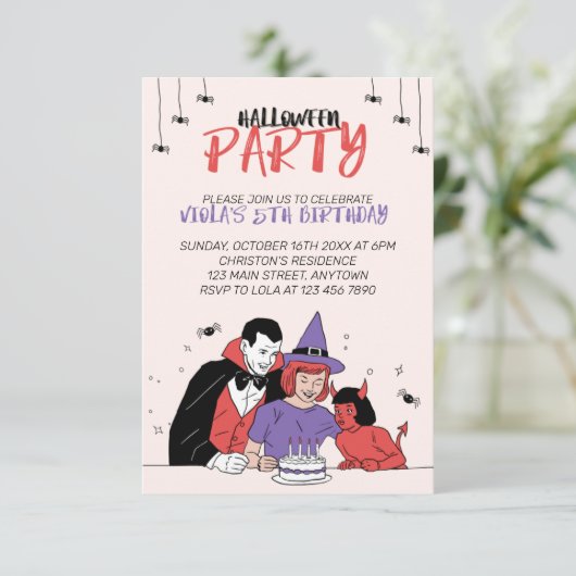 Enfants Halloween Carte Plat Anniversaire (Debout devant)