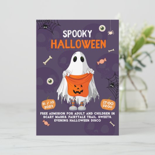 Enfants Halloween Costume mignon Invitation de la  (Debout devant)