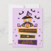 Enfants Halloween fêtes Invitations sorcières Invi (Devant)