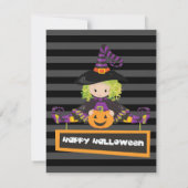 Enfants Halloween fêtes Invitations sorcières Invi (Dos)