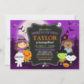 Enfants Halloween Invitation Anniversaire, Costume (Devant)
