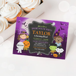 Enfants Halloween Invitation Anniversaire, Costume