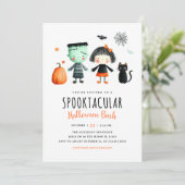 Enfants Halloween Party Cute Invitation Éffrayante (Debout devant)