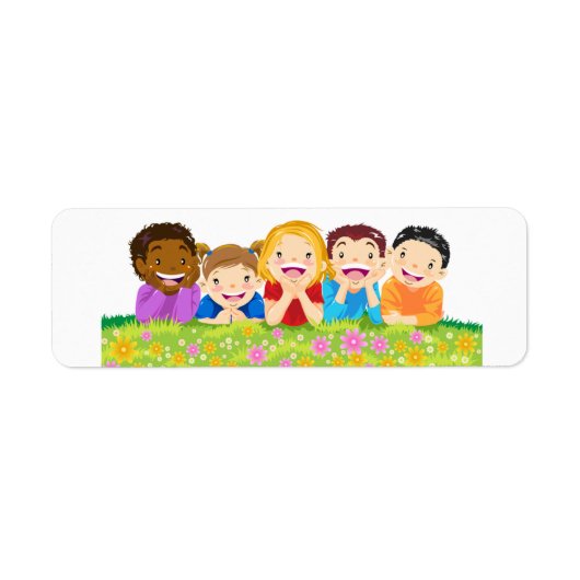Enfants heureux souriant dans la nature Stickers (Devant)
