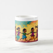 Enfants Indiens Joyeux : Conception De Mug Dessiné (Centre)
