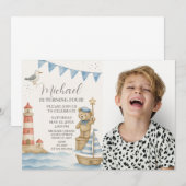 Enfants Invitation Nautique Anniversaire avec phot (Devant / Derrière)