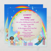 Enfants jouant dans les Invitations de la fête (Devant / Derrière)