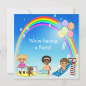 Enfants jouant dans les Invitations de la fête (Dos)