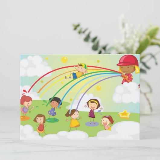 Enfants Jouant Dans Un Parc Invitations (Debout devant)