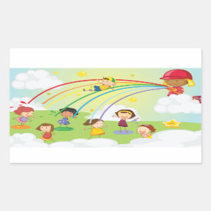 Enfants Jouant Dans Un Stickers De Parc