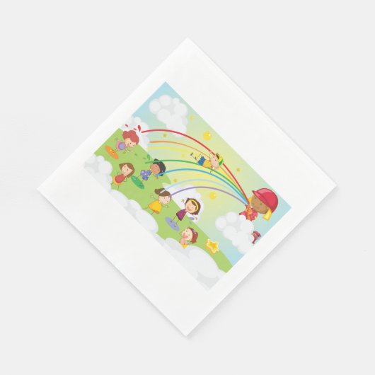 Enfants Jouant Dans Une Serviette En Papier Du Par (Coin)