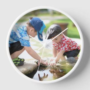Enfants Jouant Personnalisé Photo Horloge murale