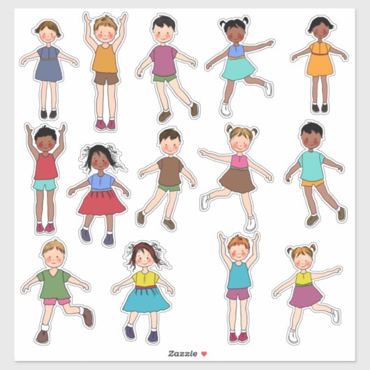 Enfants Jouant Stickers (Feuille)