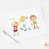 Enfants Jouant Stickers Sport (Enveloppe)