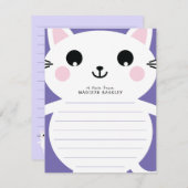 Enfants Kitty Chat Cute Plat Cartes fixes (Devant / Derrière)