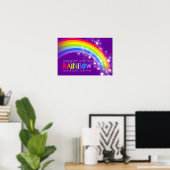 Enfants lumineux arc-en-ciel rêve affiche ciel vio (Bureau à domicile)