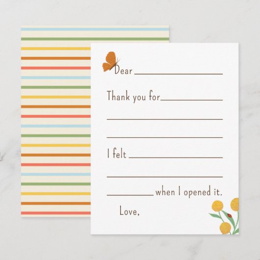 Enfants Merveilles de la Nature - Carte de Remerci (Devant / Derrière)