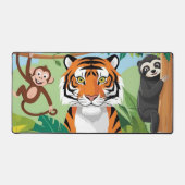 Enfants mignons Animaux Jungle Tigre Singe Oiseau (Recto)