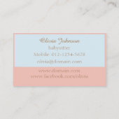 Enfants mignons Babysitter Pastel Carte de visite  (Dos)