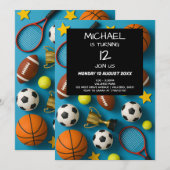 Enfants Modernes Sports Invitation Anniversaire (Devant / Derrière)