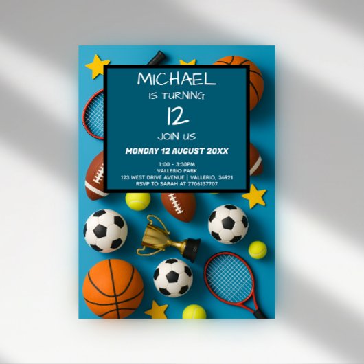 Enfants Modernes Sports Invitation Anniversaire