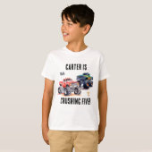 Enfants Monster Trucks Anniversaire T-shirt (Devant entier)