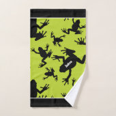 Enfants Motifs de grenouille verte et noire (Serviette à main)