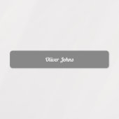 Enfants Nom Étiquette École Gris Gris Blanc (Design 2)