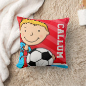 Enfants nom garçons football soccer rouge coussin  (Couverture)