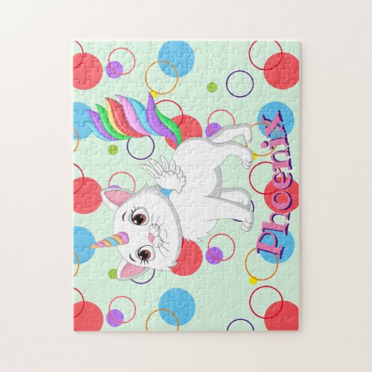 Enfants Nom Kitty Unicorn Puzzle Activité d'appren (Vertical)