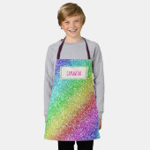 Enfants Nom personnalisé Tabliers Rainbow parties (Porté)