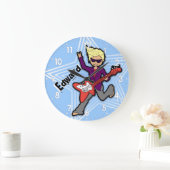 Enfants nom rockstar guitare garçon horloge bleue (Maison)