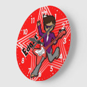 Enfants nom rockstar guitare garçon horloge rouge (Angle)