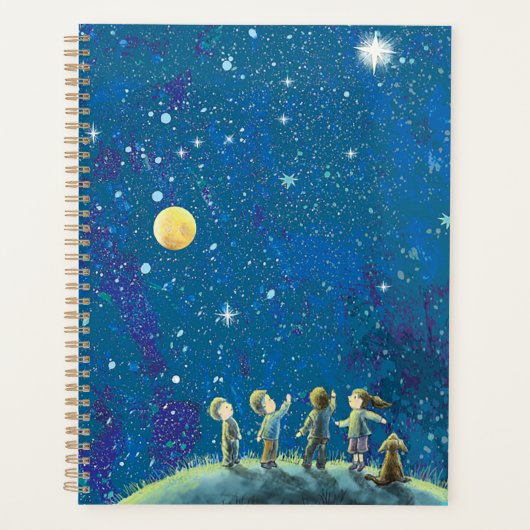 Enfants observant Stars Planner (Devant)