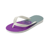 Enfants Paire Turquoise de monogramme violet orné de tongs (Incliné)