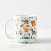Enfants Personnalisé Cute Dinosaur Motif Mug (Gauche)