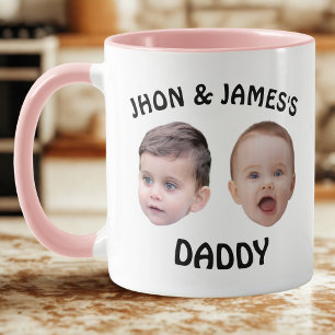 Enfants personnalisés bébé visage Mug   2 Photos P