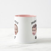 Enfants personnalisés bébé visage Mug | 2 Photos P (Centre)