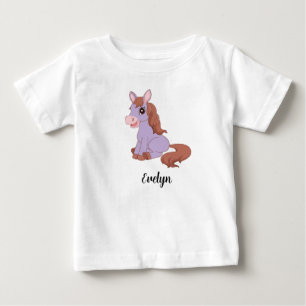Enfants Personnalisés Cheval Girls Baby T-shirt