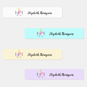 Enfants personnalisés étiquette Cute Unicorn