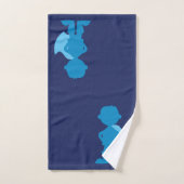 Enfants personnalisés par silhouette bleue de (Serviette à main)