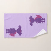 Enfants personnalisés par silhouette pourpre de (Serviette à main)