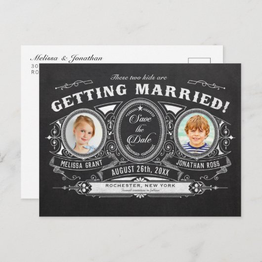 Enfants Photo Enregistrer la date Cartes postales  (Devant / Derrière)