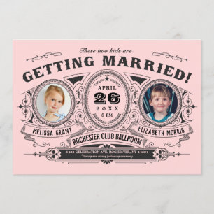 Enfants Photo Lesbian Wedding Invitations   Rose