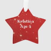 Enfants Photo Twinkings Stars Red Christmas Orname (dos)