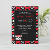 Enfants Pirate Crâne Anniversaire Invitations (Debout devant)